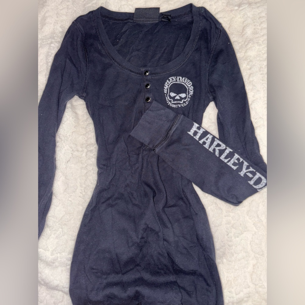 y2k Harley-Davidson Black Long Sleeve Top